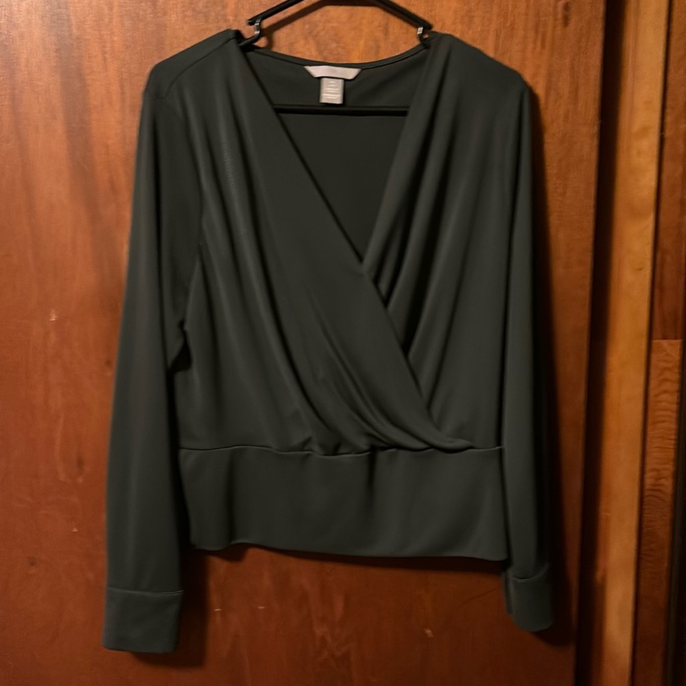 Dark green A&M blouse